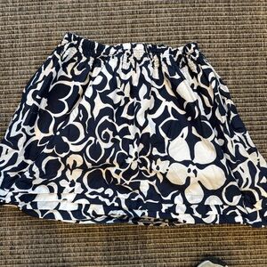 Lands' End A-Line Skirt in Blue and White